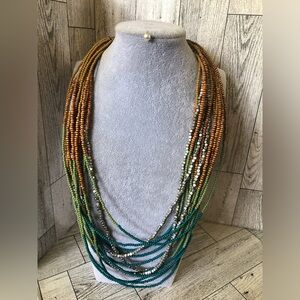Lia Sophia multi color strand bead necklace